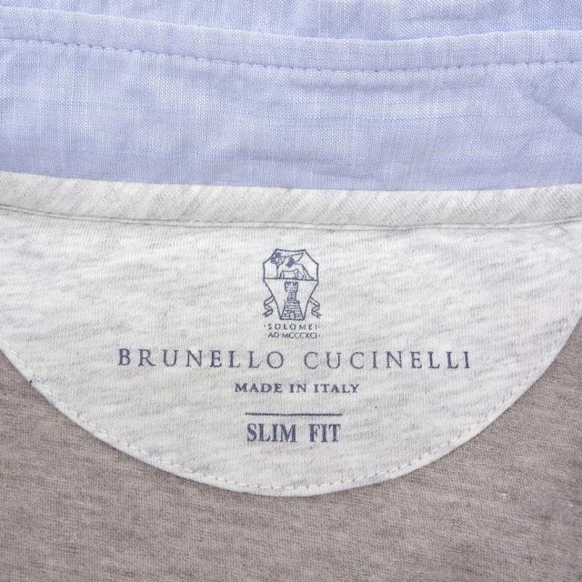 BRUNELLO CUCINELLI ブルネロクチネリ トップス S ライトブルー/ライトグレー メンズ_4