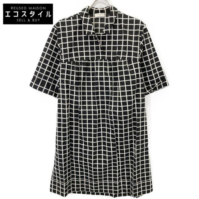 DRIES VAN NOTEN ドリスヴァンノッテン ワンピース 38 ブラック ホワイト チェック レディース