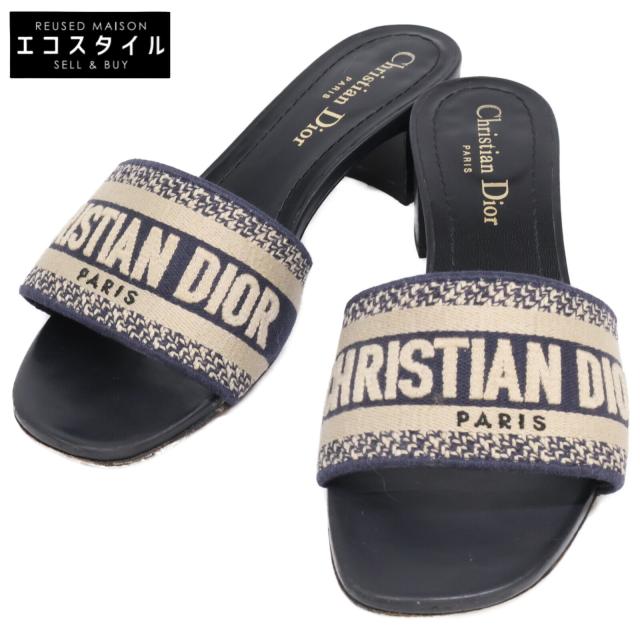 Christian Dior クリスチャンディオール シューズ 36 ネイビー/グレー レディース