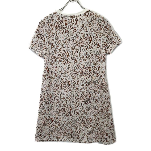 HERMES エルメス ワンピース 36 ホワイト×ブラウン レディース HERMES エルメス ワンピース 36 ホワイト×ブラウン レディース