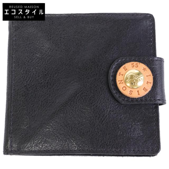 IL BISONTE イルビゾンテ 二つ折り財布（小銭入れあり） ブラック メンズ