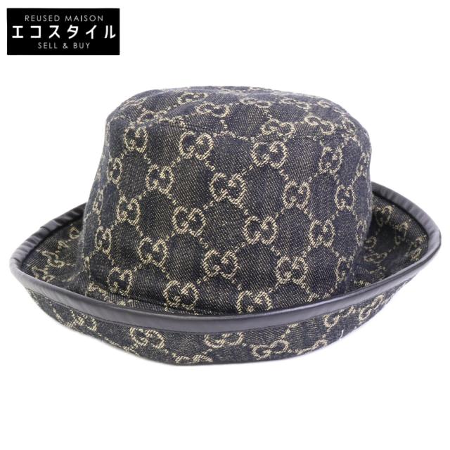 GUCCI グッチ 帽子 M 58cm ブラック系 レディース