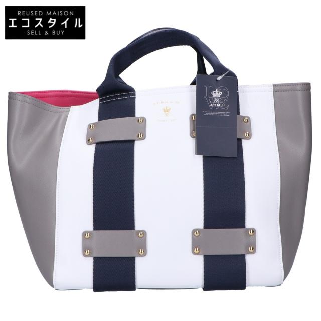 A.D.M.J. Accessoires De Mademoiselle ADMJ トートバッグ WHITE/OYSTER GRAY レディース