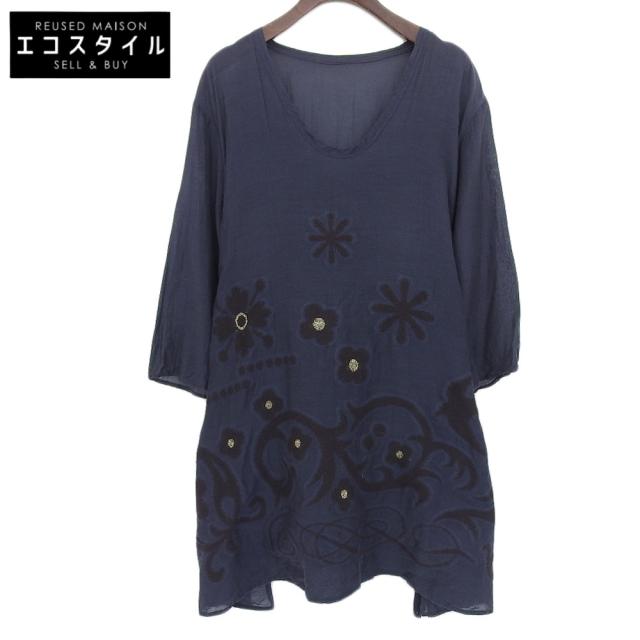 Haat ハート トップス 36 ネイビー レディース