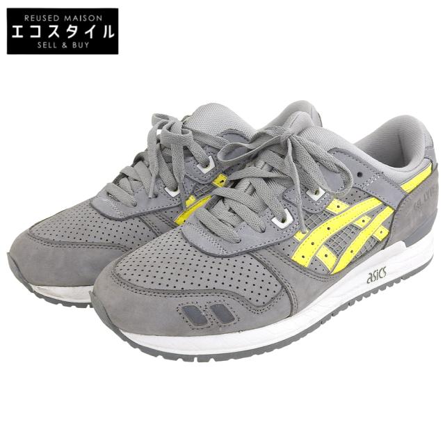 asics アシックス シューズ 9(US) グレー/イエロー メンズ