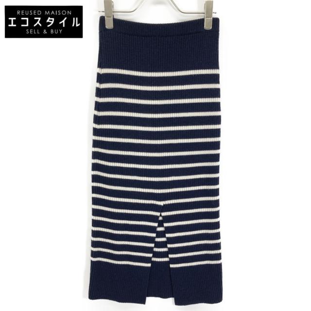 Christian Dior クリスチャンディオール スカート 38 ネイビー×ホワイト レディース