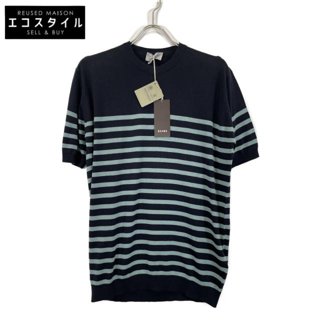 JOHN SMEDLEY ジョンスメドレー トップス Ｌ ネイビー メンズ