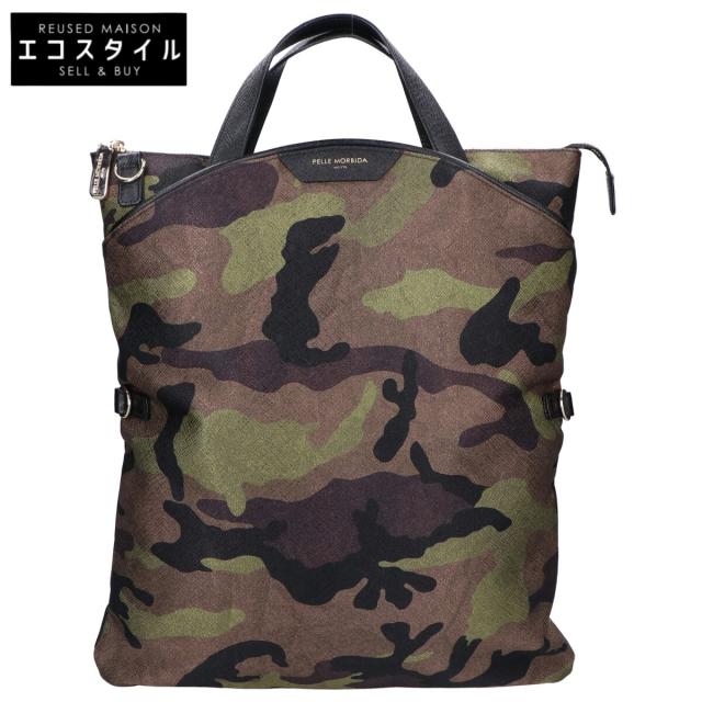 PELLE MORBIDA ペッレモルビダ トートバッグ カーキ/ブラック メンズ