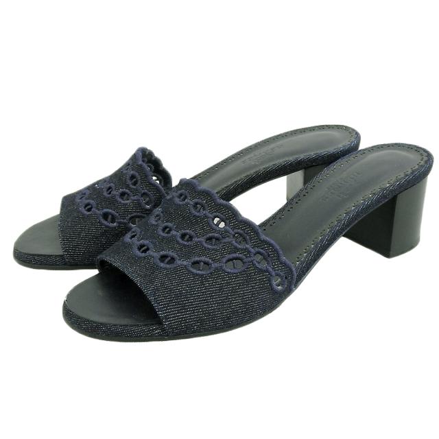 HERMES エルメス シューズ 35 1/2 ネイビー レディース_1