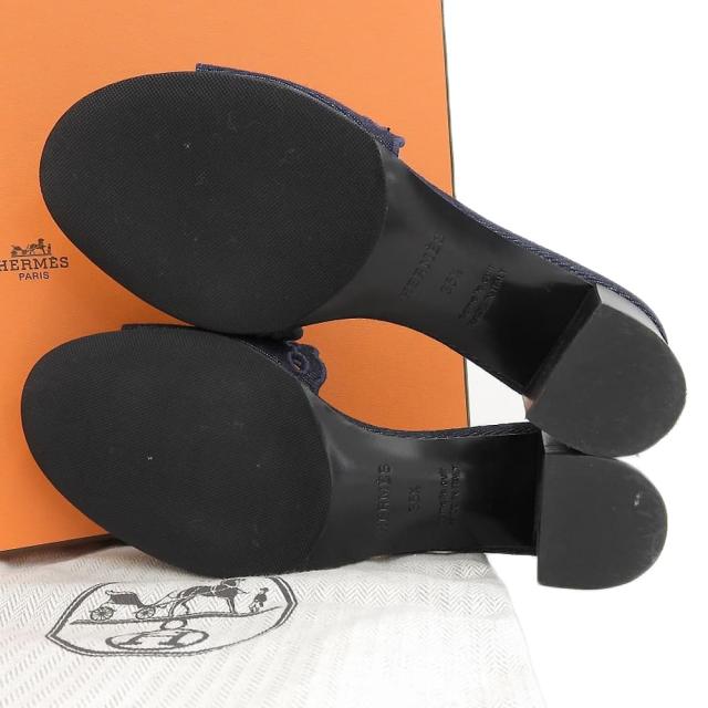 HERMES エルメス シューズ 35 1/2 ネイビー レディース_2