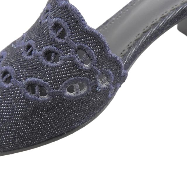HERMES エルメス シューズ 35 1/2 ネイビー レディース_4