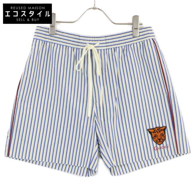 GUCCI グッチ ボトムス 44 ブルー×ホワイト メンズ