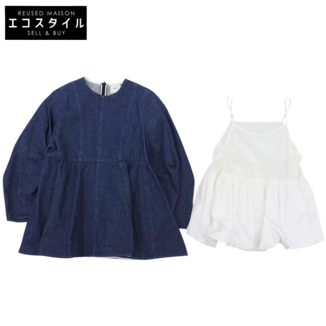 shirocon シロコン トップス 36 インディゴ/ホワイト レディース