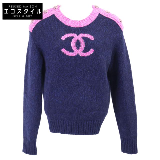 CHANEL シャネル トップス 36 ネイビー/ピンク レディース