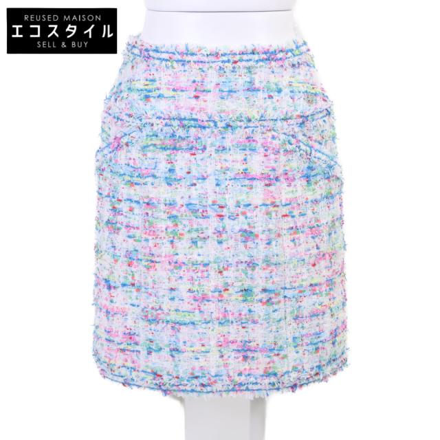 CHANEL シャネル スカート 34 ホワイト/マルチカラー レディース
