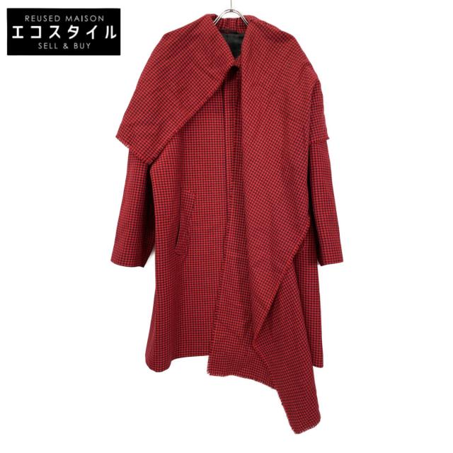 BALENCIAGA バレンシアガ コート 34 レッド×ブラック メンズ