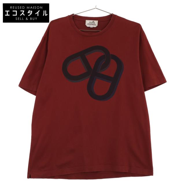 HERMES エルメス トップス M えんじ メンズ