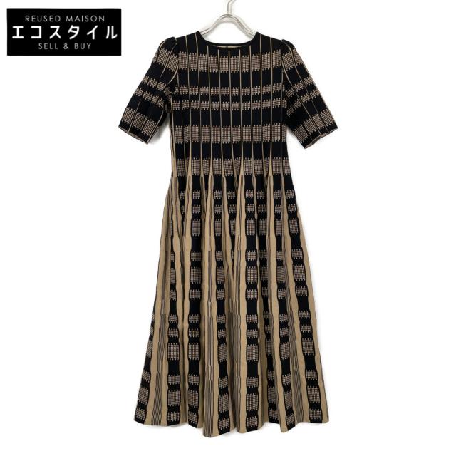 ADORE アドーア ワンピース 38 ブラック ベージュ レディース