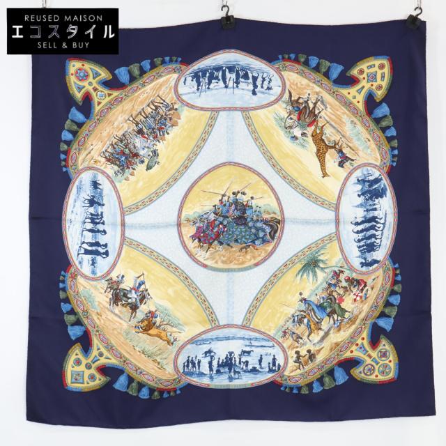 HERMES エルメス スカーフ ネイビー/マルチカラー レディース