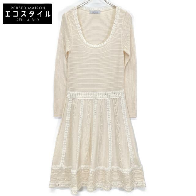 VALENTINO ヴァレンティノ ワンピース L アイボリー レディース