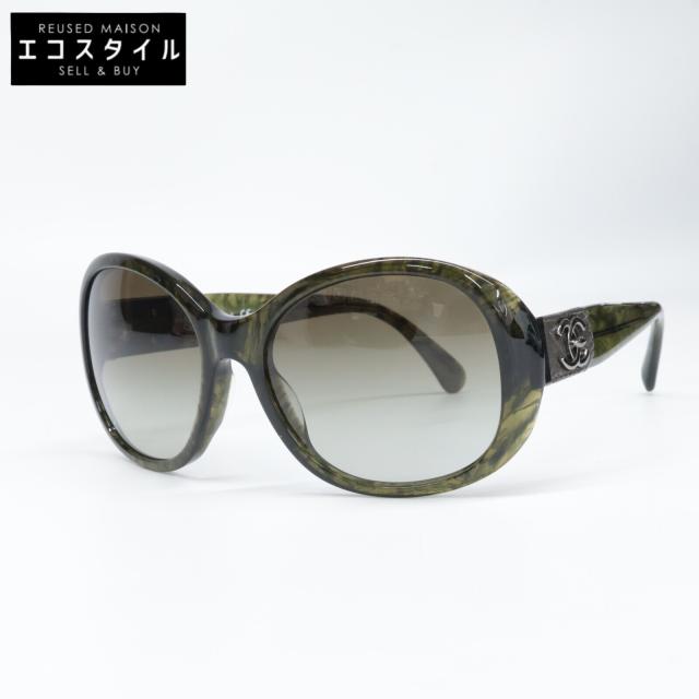 CHANEL シャネル サングラス 56□18 135 グリーン系 レディース