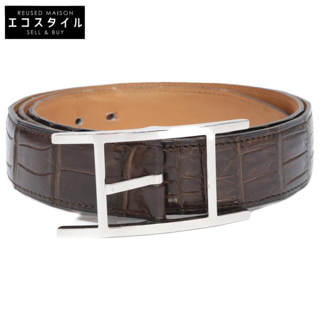 HERMES エルメス ベルト 95 ダークブラウン メンズ