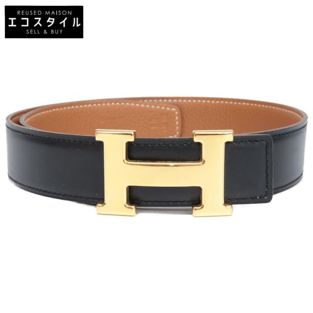 HERMES エルメス ベルト 65 ブラック/ゴールド レディース