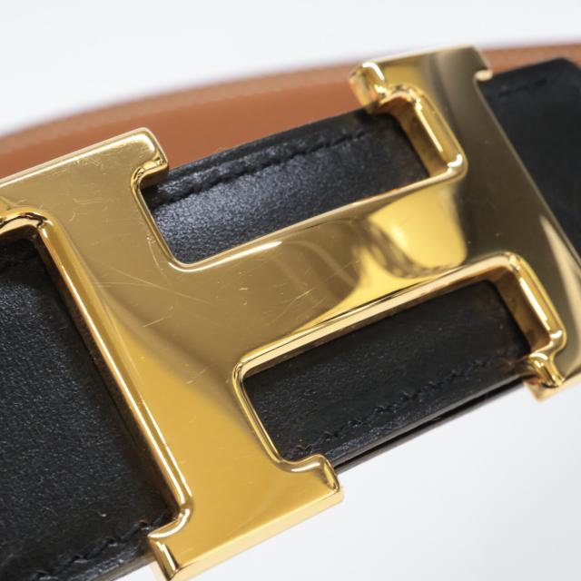 HERMES エルメス ベルト 65 ブラック/ゴールド レディース