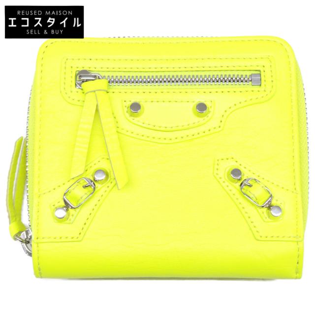 BALENCIAGA バレンシアガ 二つ折り財布（小銭入れあり） JAUNE FLUO レディース