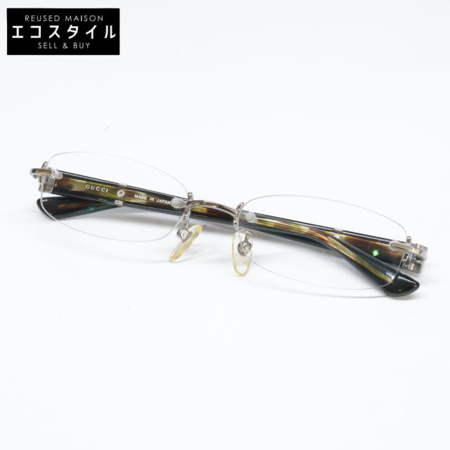 GUCCI グッチ 眼鏡 52□17-135 シルバー/ブラック メンズ