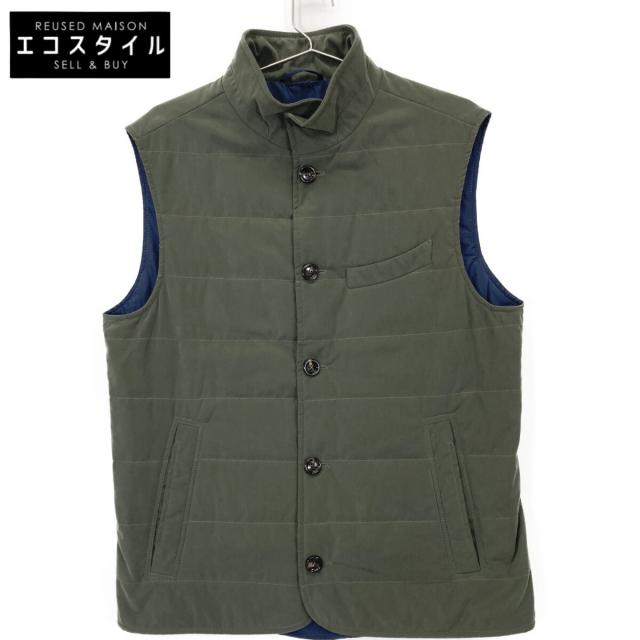 Drakes ドレイクス ベスト 38/48 カーキ メンズ