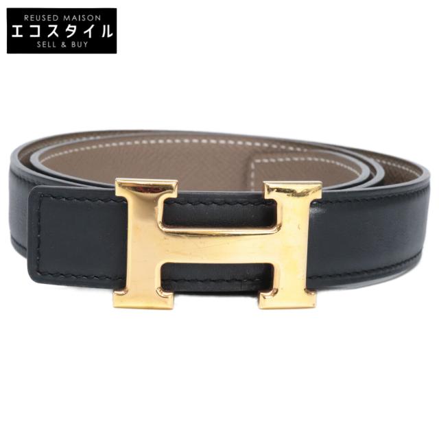 HERMES エルメス ベルト 75 ノワール/エトゥープ メンズ
