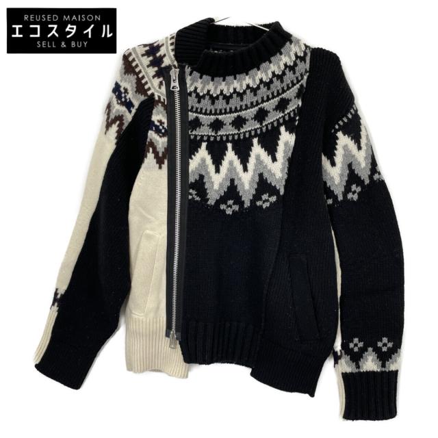 sacai サカイ トップス 1 ブラック×アイボリー メンズ