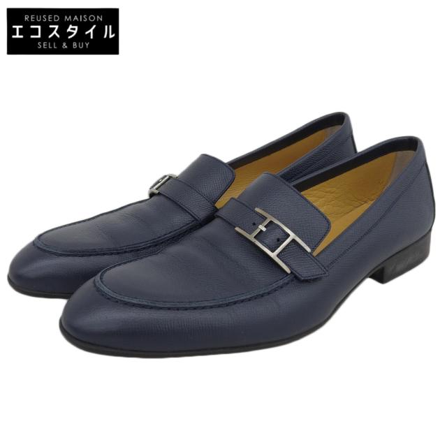 HERMES エルメス シューズ 41 1/2 ネイビー メンズ