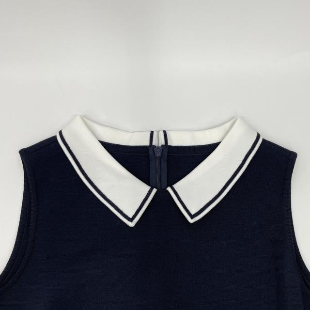 FOXEY フォクシー ワンピース 38 ネイビー／ホワイト レディース_6