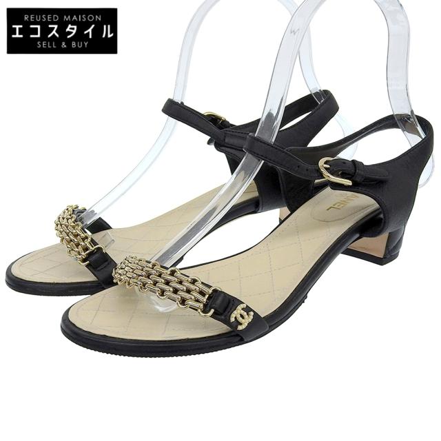 CHANEL シャネル シューズ 36 ブラック/ベージュ レディース