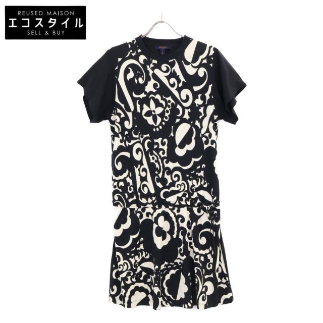 LOUIS VUITTON ルイヴィトン ワンピース S ブラック/ホワイト レディース