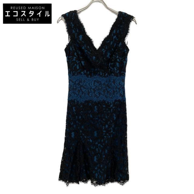 TADASHI SHOJI タダシショージ ワンピース 4 ブラック×ブルー レディース