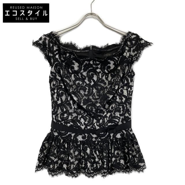 TADASHI SHOJI タダシショージ トップス 4 ブラック×ホワイト レディース