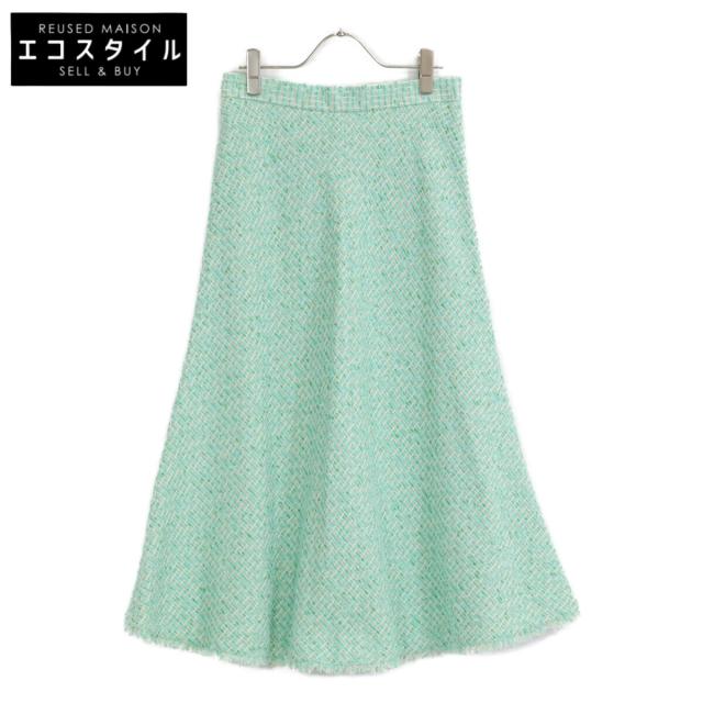 ANAYI アナイ スカート 38 ライトグリーン ツイード レディース
