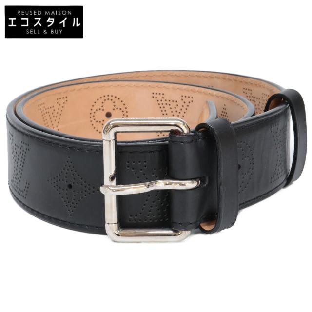 LOUIS VUITTON ルイヴィトン ベルト 85/34 ブラック/シルバー メンズ