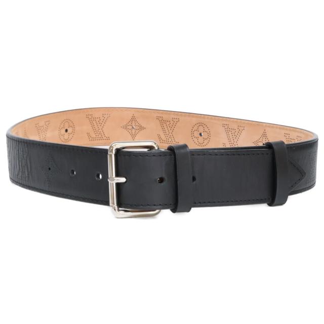 LOUIS VUITTON ルイヴィトン ベルト 85/34 ブラック/シルバー メンズ