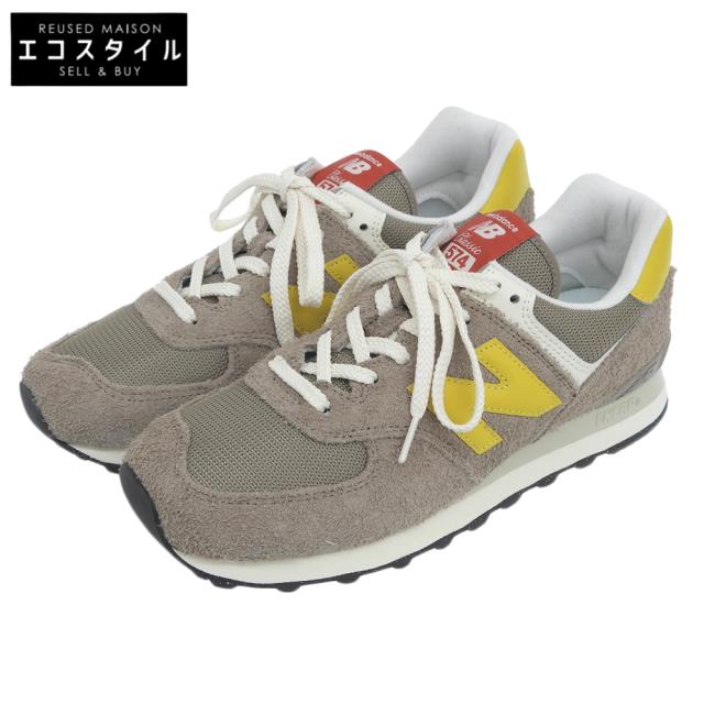 NEW BALANCE ニューバランス シューズ 9D(US) ブラウン/イエロー メンズ