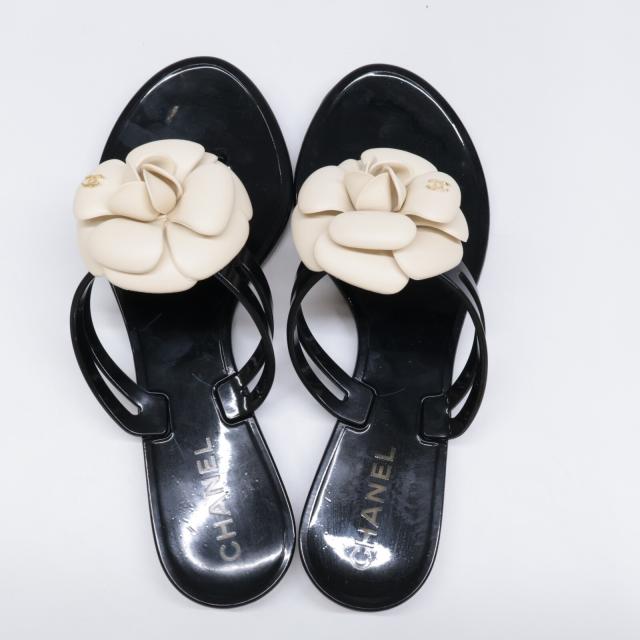 CHANEL シャネル シューズ 36 ブラック/アイボリー レディース_5