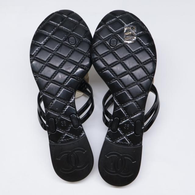 CHANEL シャネル シューズ 36 ブラック/アイボリー レディース_6