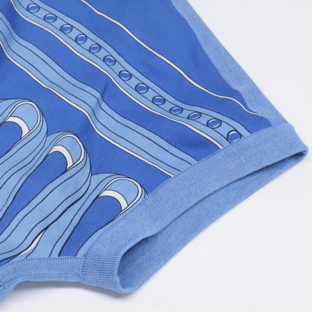 HERMES エルメス トップス 38 ブルー レディース