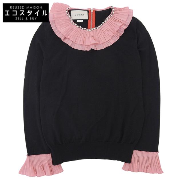GUCCI グッチ トップス M ブラック/ピンク レディース