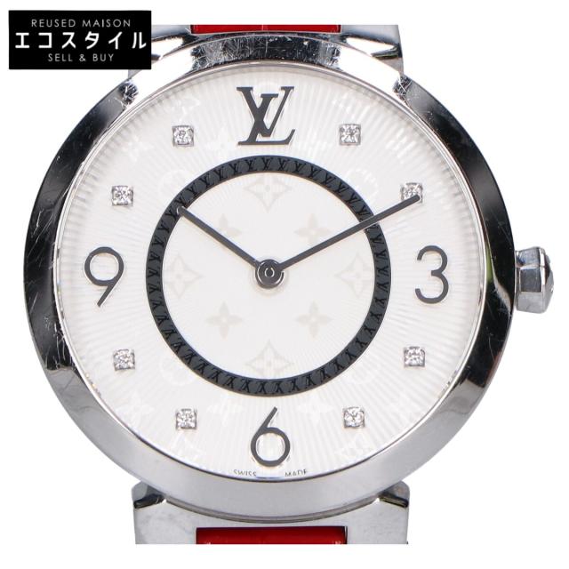 LOUIS VUITTON ルイヴィトン 腕時計 レッドアリゲーターベルト レディース