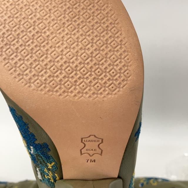 Tory Burch トリーバーチ シューズ 7M カーキグリーン系 レディース_6