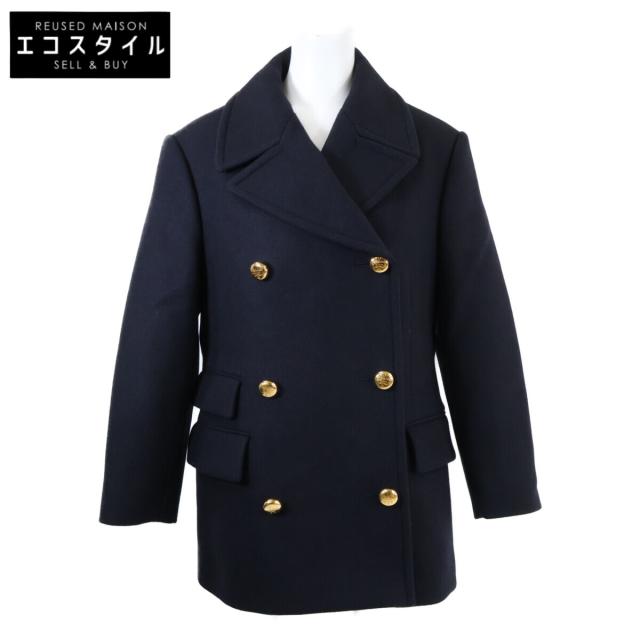 PRADA プラダ コート 40 ネイビー レディース